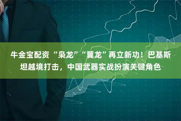 牛金宝配资 “枭龙”“翼龙”再立新功！巴基斯坦越境打击，中国武器实战扮演关键角色