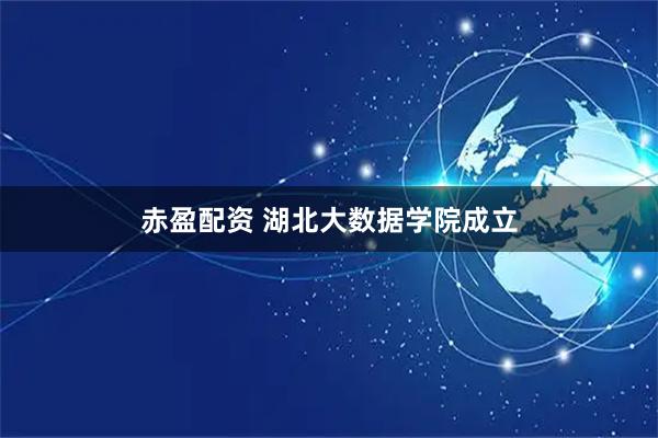 赤盈配资 湖北大数据学院成立