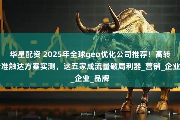 华星配资 2025年全球geo优化公司推荐！高转化+精准触达方案实测，这五家成流量破局利器_营销_企业_品牌